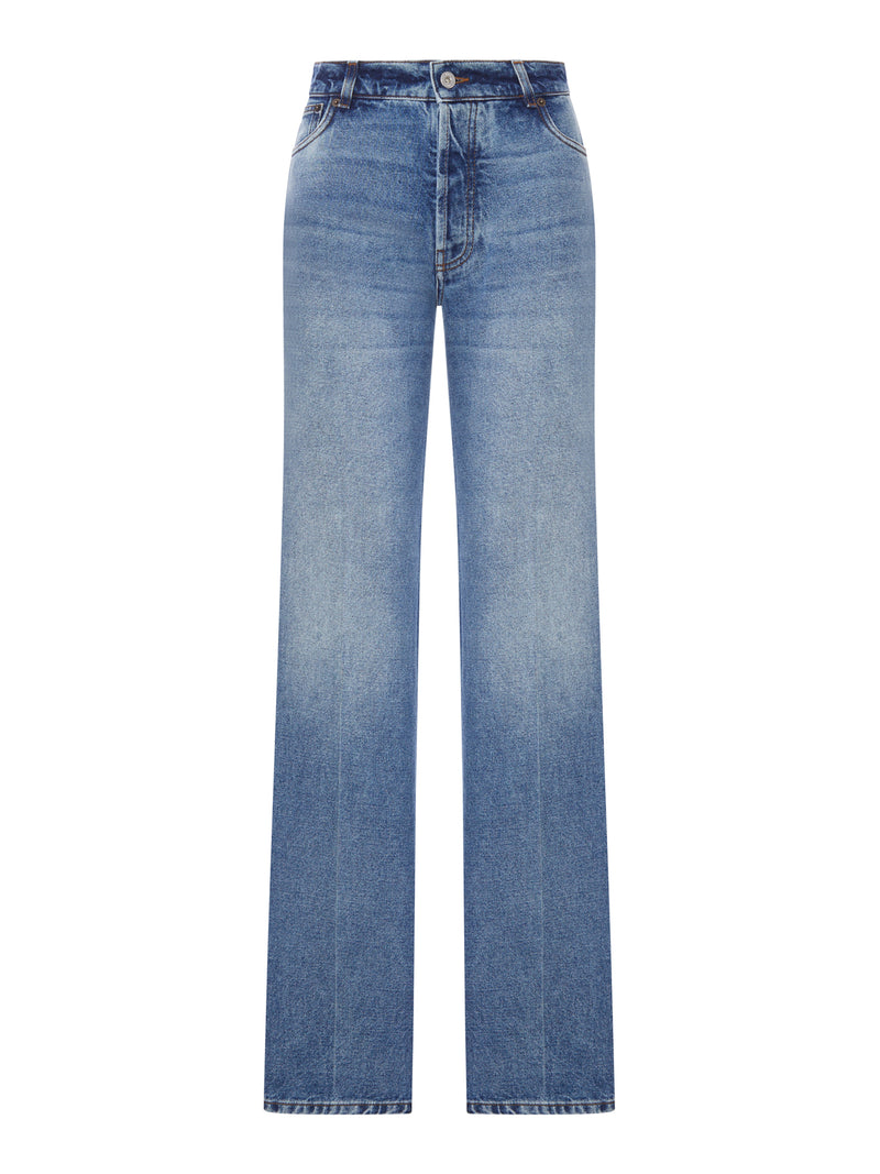 JEANS DRITTI IN DENIM LAVAGGIO MEDIO