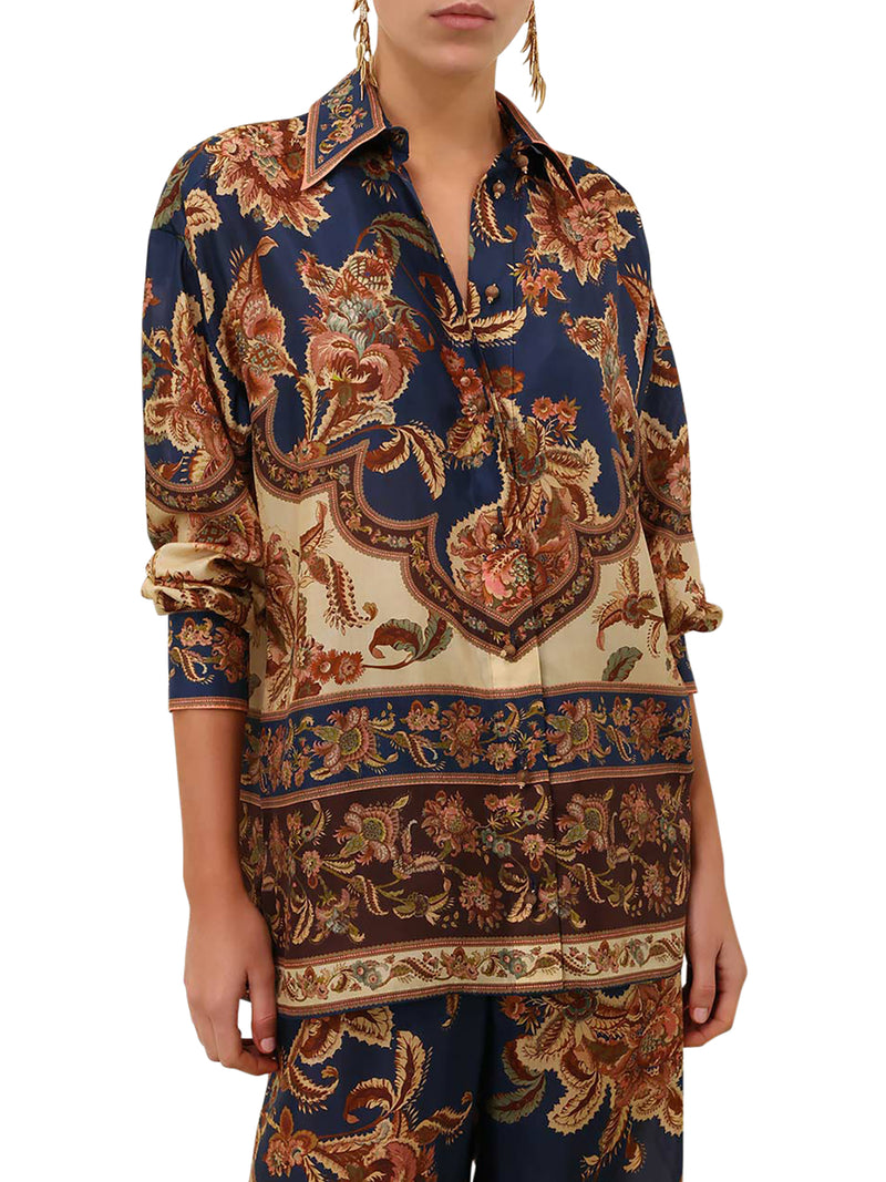CAMICIA ASTER IN SETA STAMPATA