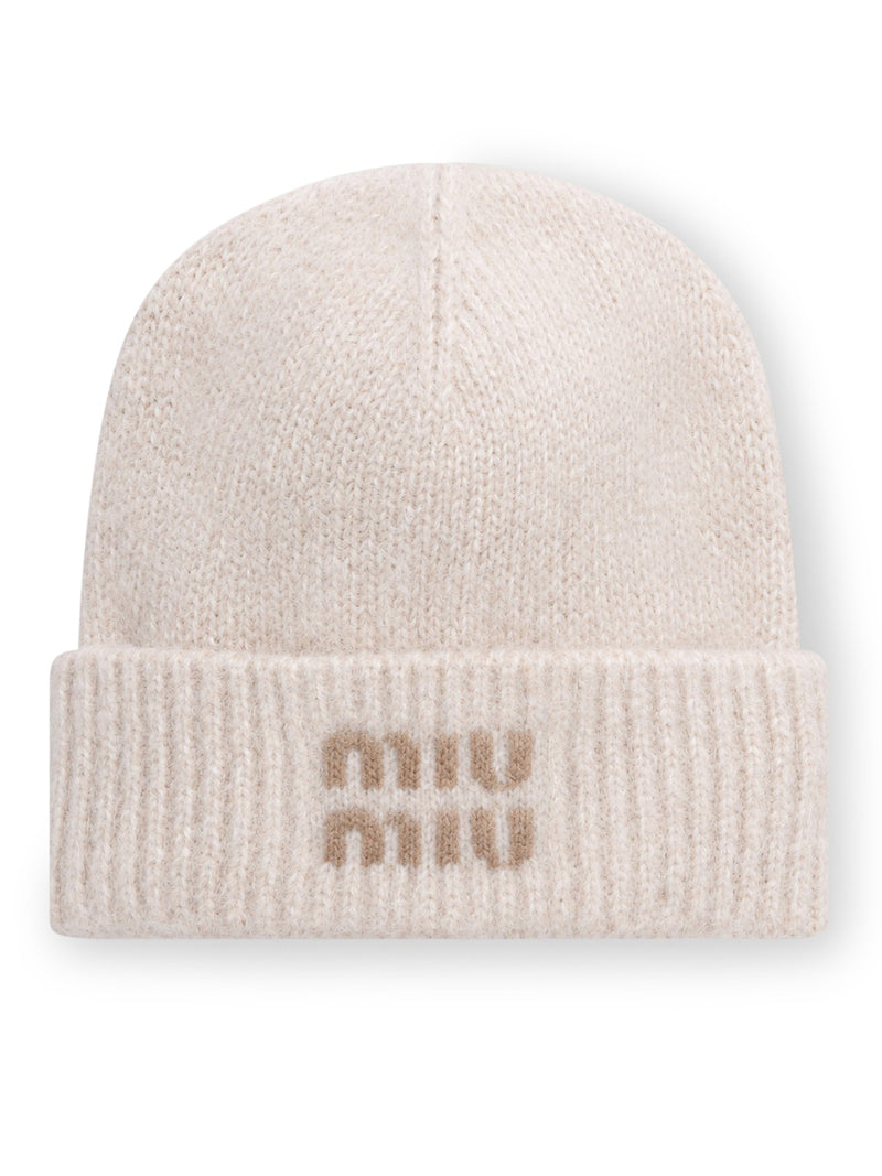 CAPPELLO CON LOGO IN LANA MOHAIR