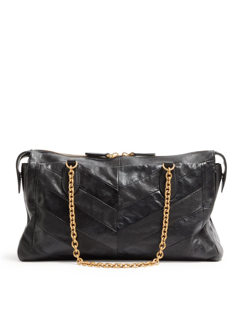 BORSA A TRACOLLA PANTHEA IN NAPPA CON MOTIVO CHEVRON