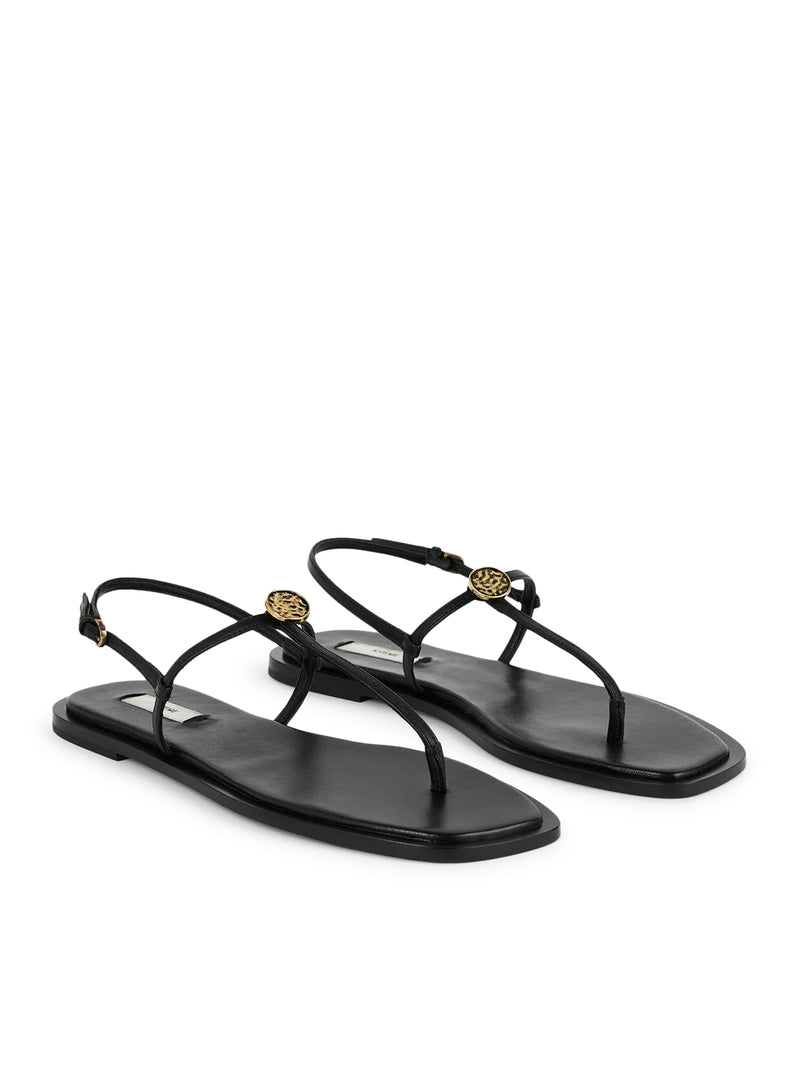 SANDALI T-STRAP IN PELLE