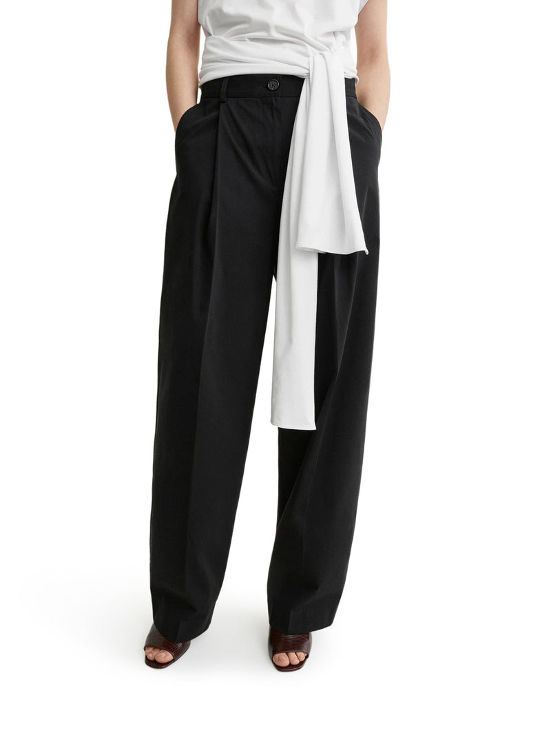 PANTALONI IN COTONE CON PIEGA SINGOLA
