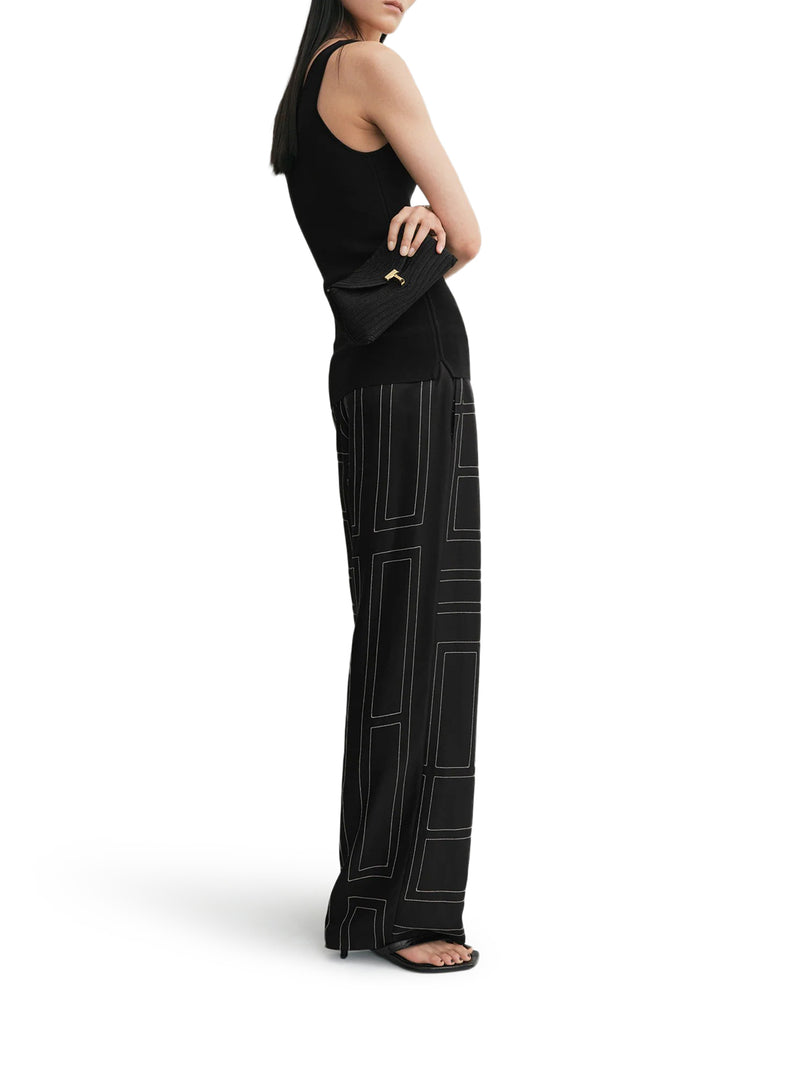 PANTALONE MONOGRAM IN SETA
