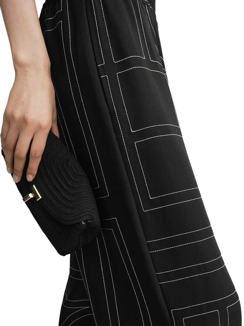 PANTALONE MONOGRAM IN SETA
