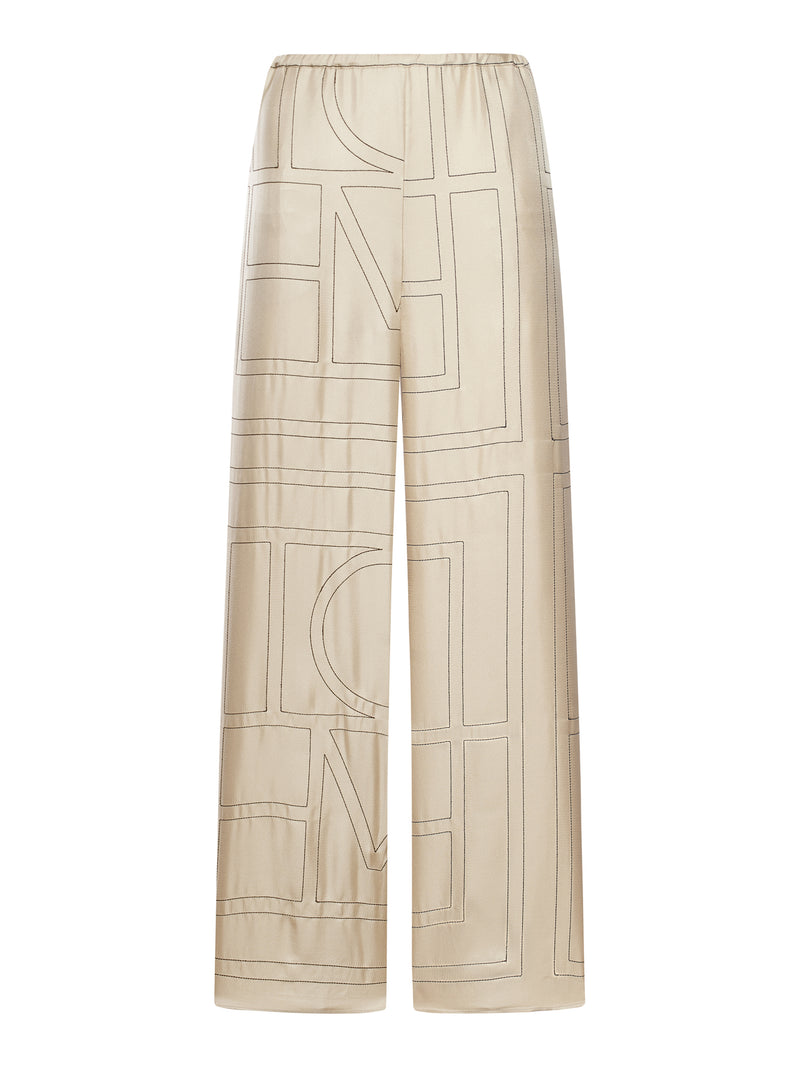 PANTALONE MONOGRAM IN SETA
