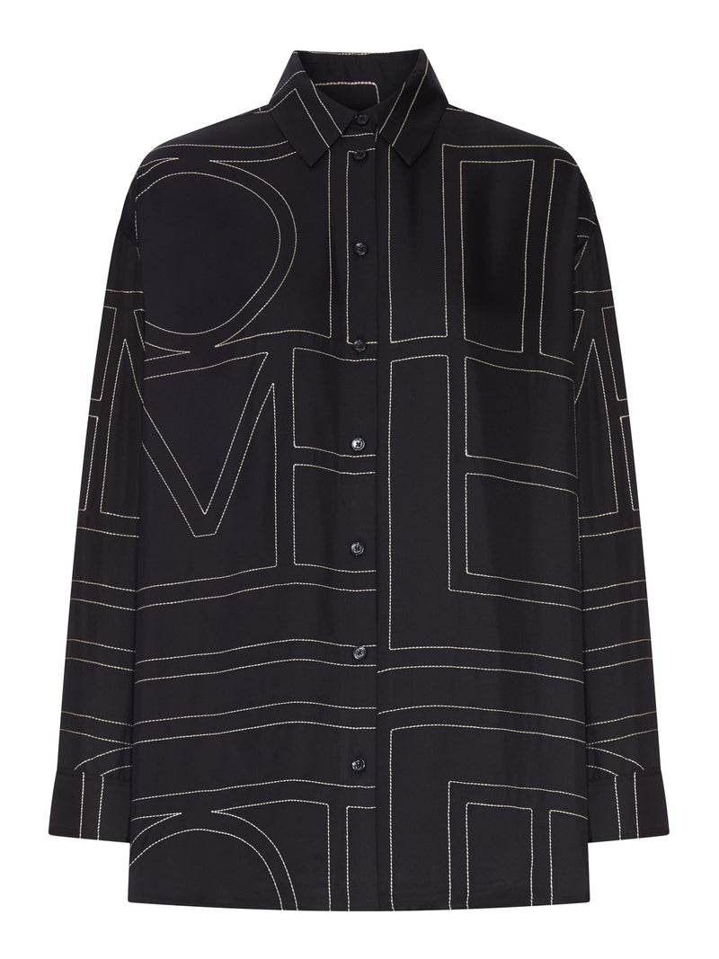 CAMICIA IN SETA CON RICAMO MONOGRAM