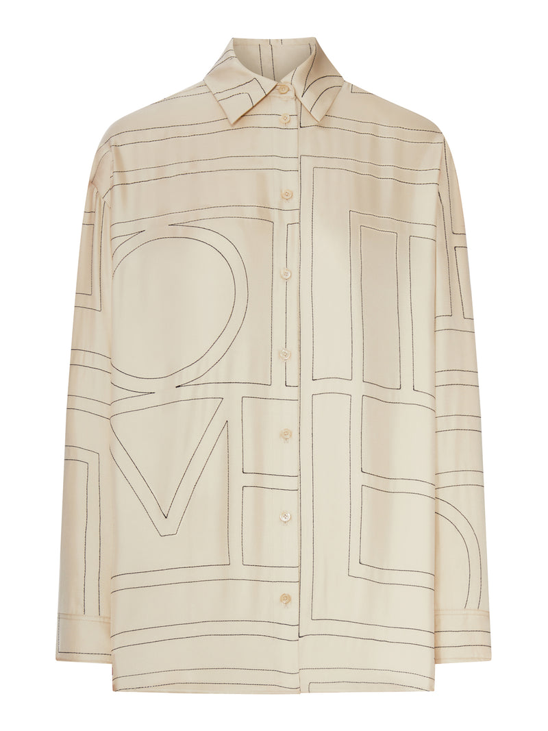 CAMICIA IN SETA CON RICAMO MONOGRAM