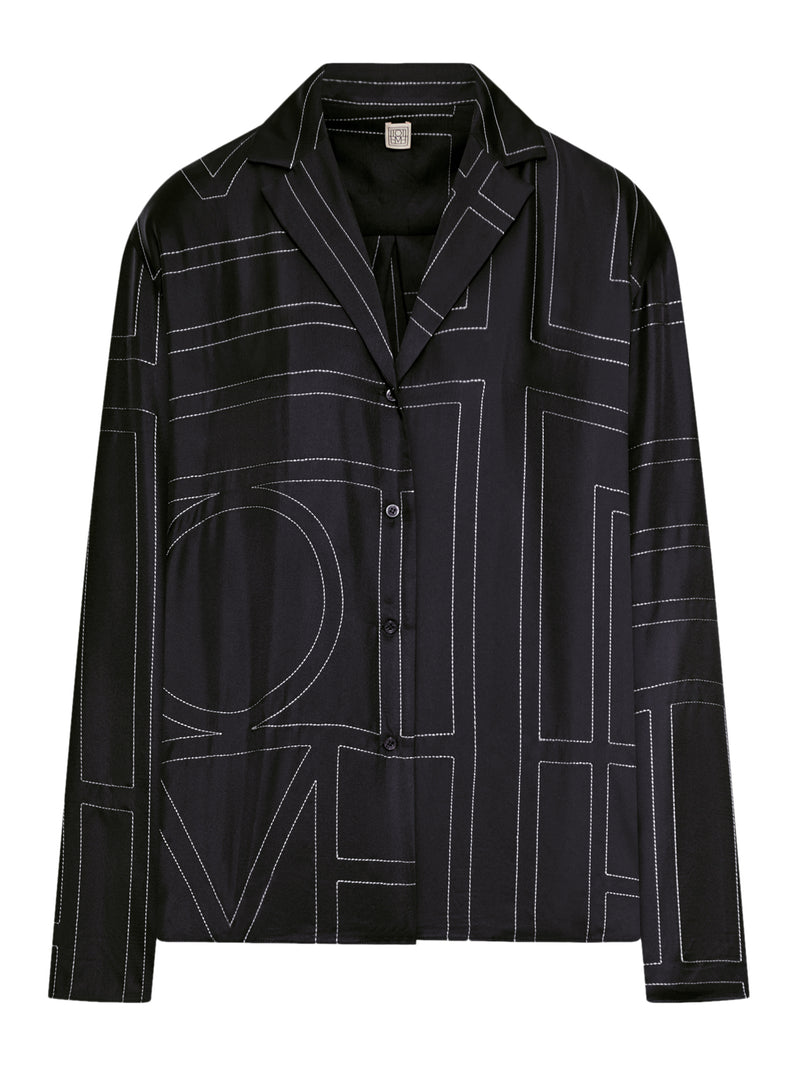 CAMICIA IN SETA CON RICAMO MONOGRAM