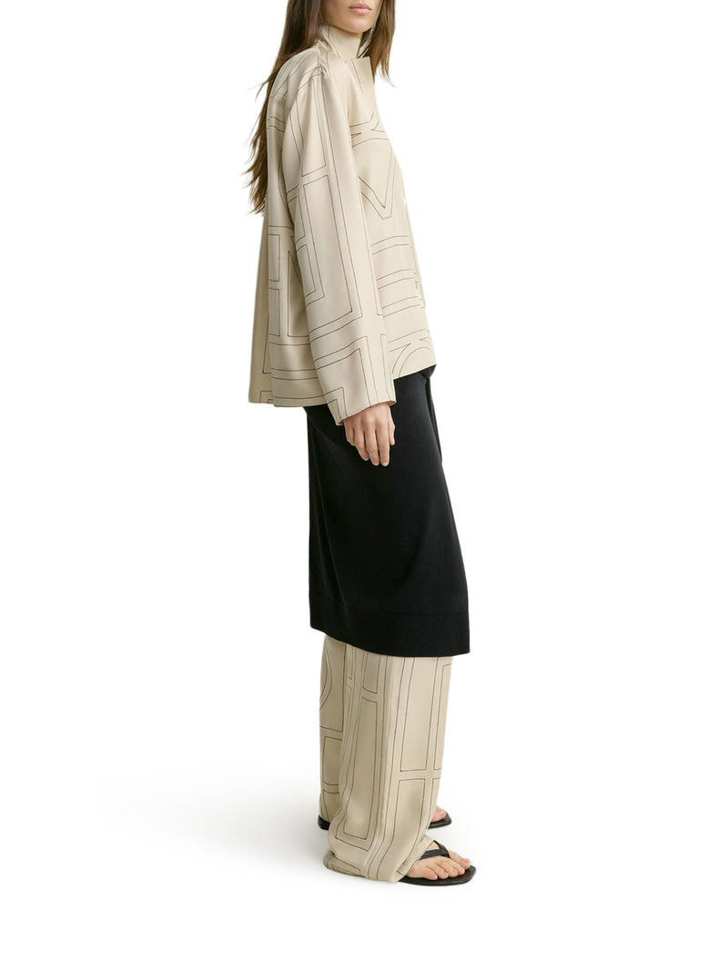 CAMICIA IN SETA CON RICAMO MONOGRAM