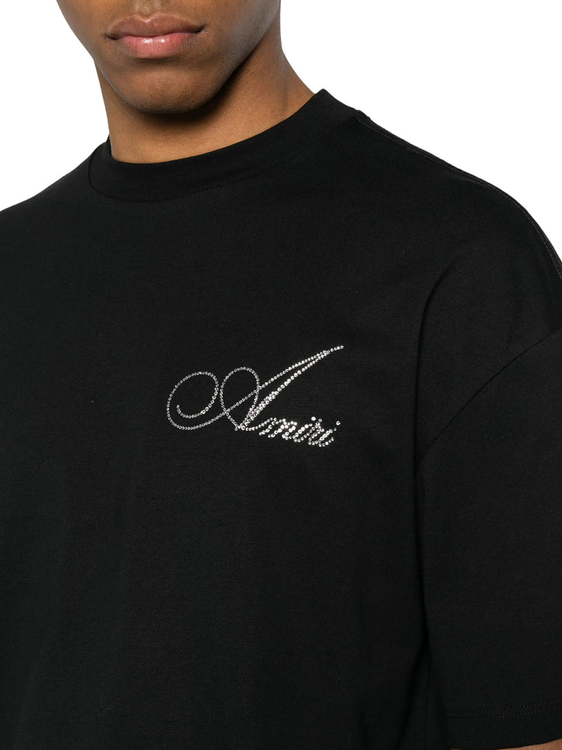 T-SHIRT CON LOGO CRYSTAL IN COTONE