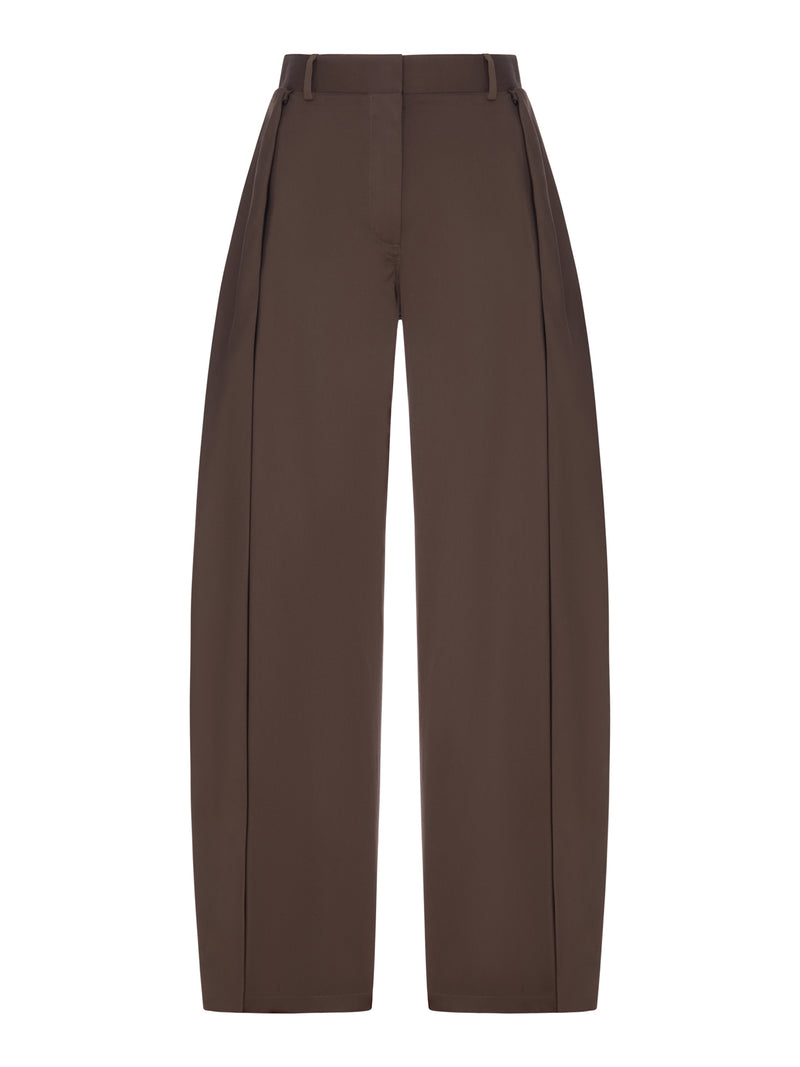 PANTALONI IN GABARDINE DI COTONE E SETA LEGGERA