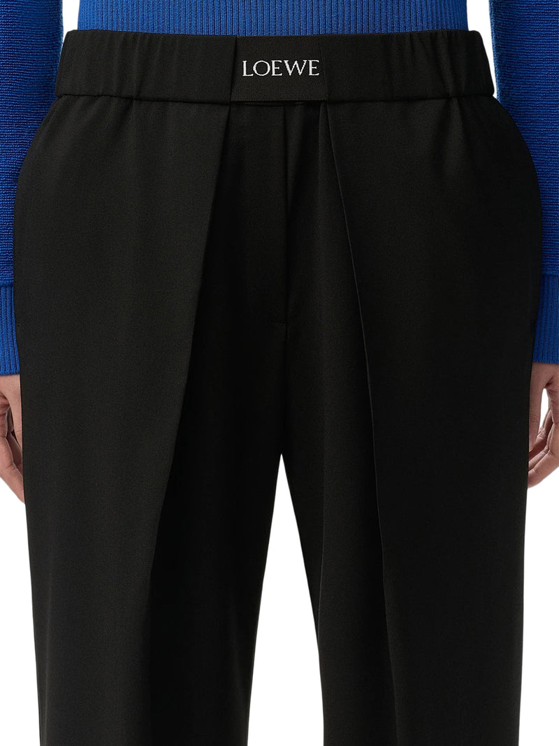 PANTALONI IN LANA SARTORIALE CON VITA ELASTICIZZATA IN JACQUARD LOEWE