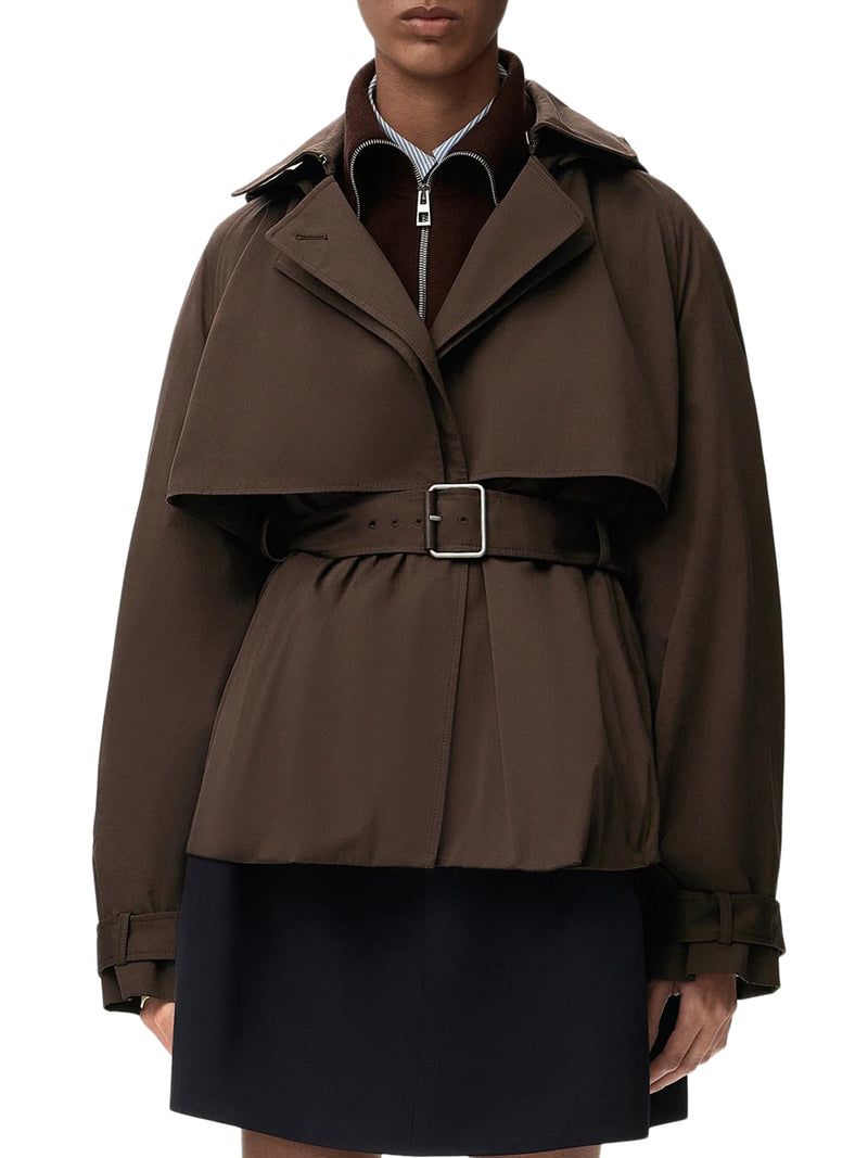 GIACCA IN GABARDINE DI COTONE E SETA CON SILHOUETTE A PALLONCINO