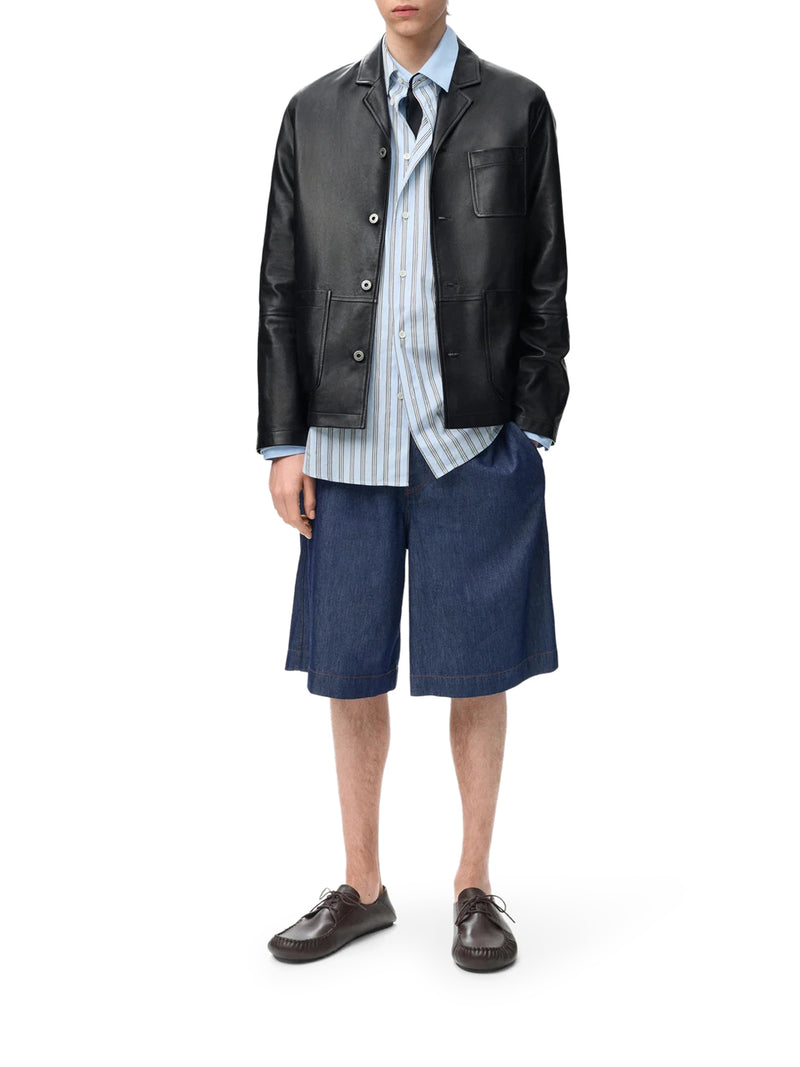 SHORT IN CHAMBRAY DI COTONE LEGGERO