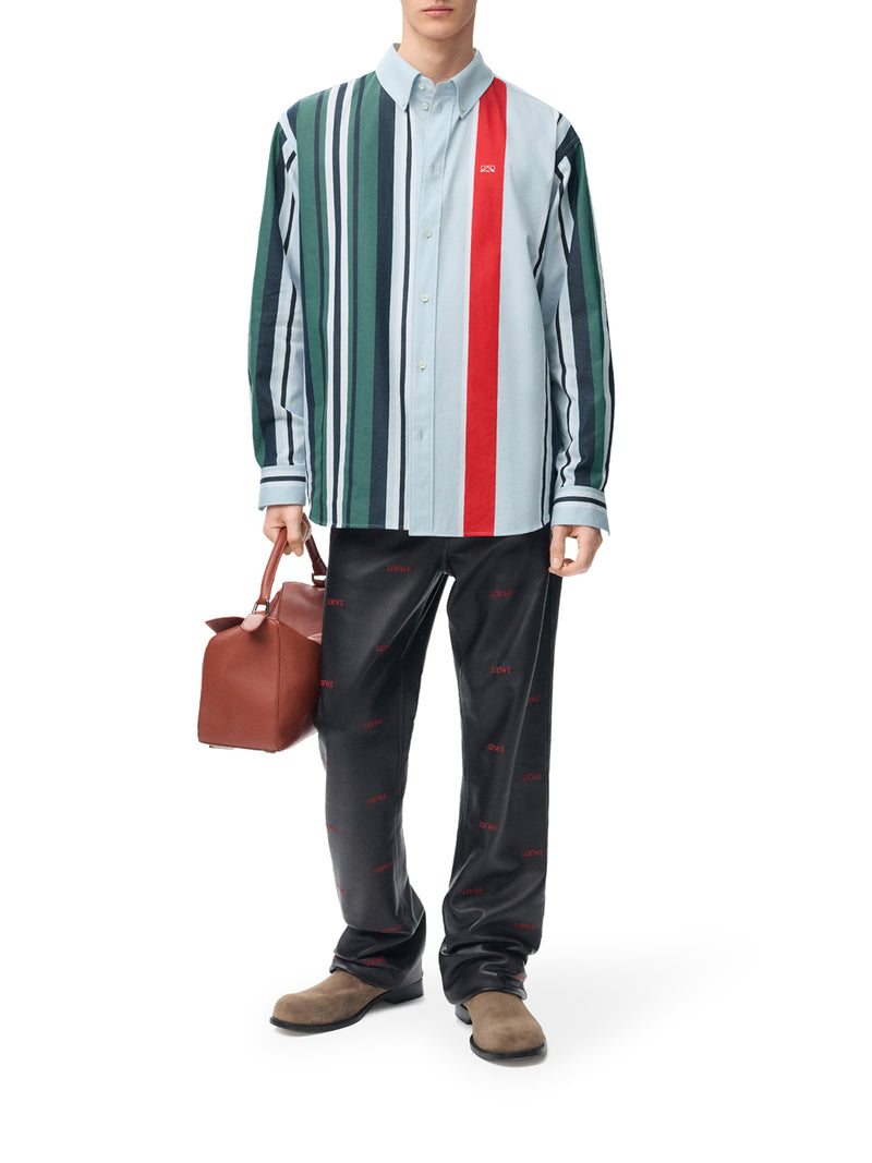 CAMICIA IN TWILL DI COTONE A RIGHE DI PESO MEDIO