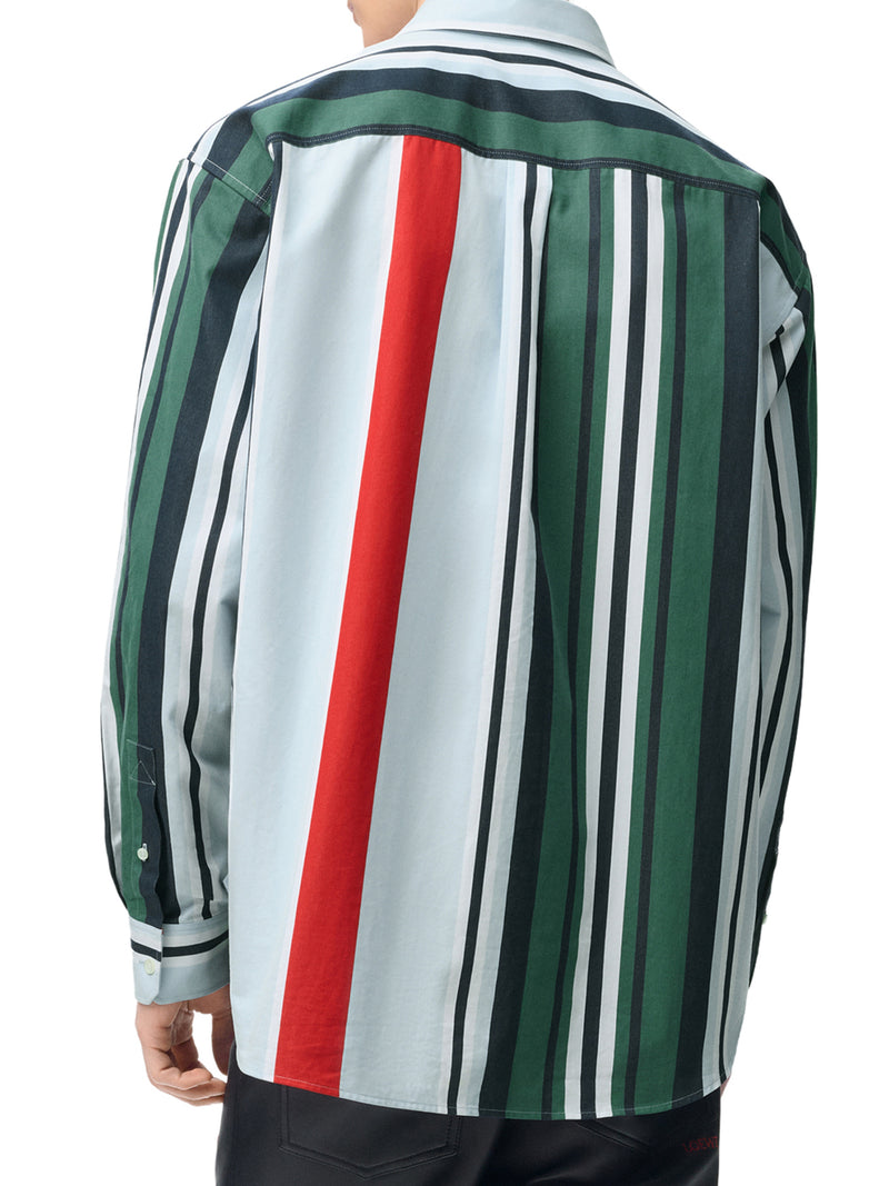 CAMICIA IN TWILL DI COTONE A RIGHE DI PESO MEDIO