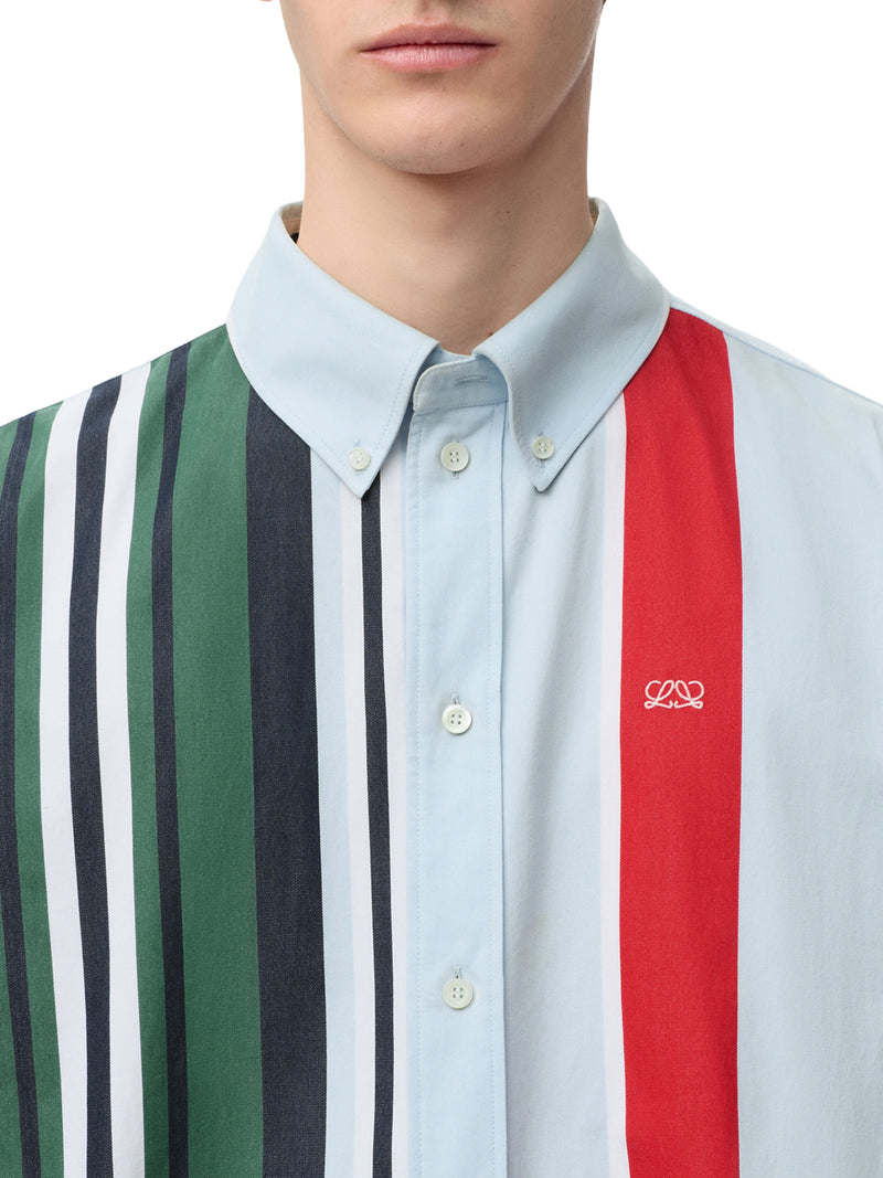 CAMICIA IN TWILL DI COTONE A RIGHE DI PESO MEDIO