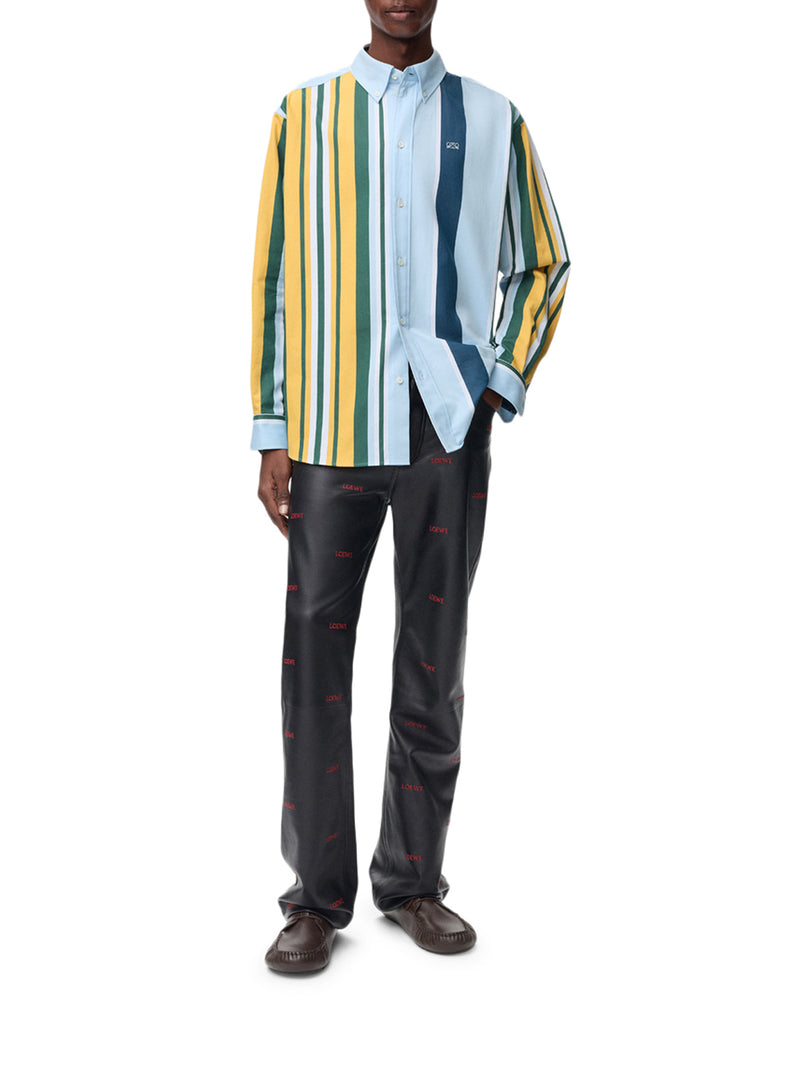 CAMICIA IN TWILL DI COTONE A RIGHE DI PESO MEDIO