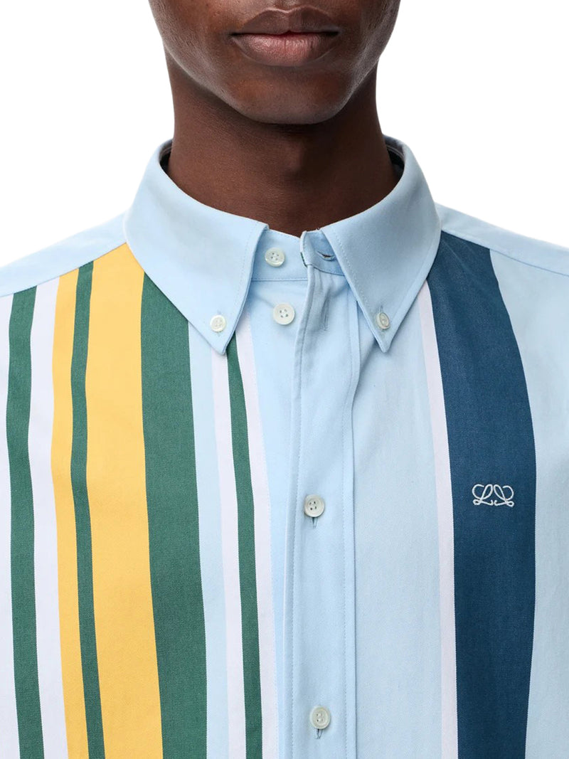 CAMICIA IN TWILL DI COTONE A RIGHE DI PESO MEDIO