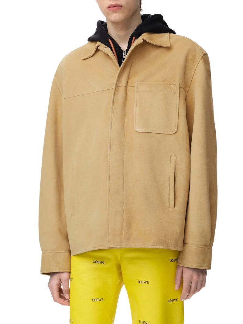 OVERSHIRT IN PELLE DI AGNELLO SCAMOSCIATA
