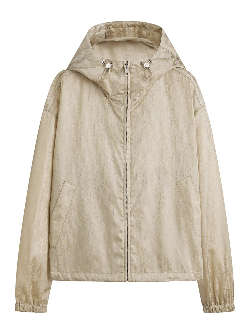 GIACCA CON CAPPUCCIO E ZIP IN TESSUTO TECNICO