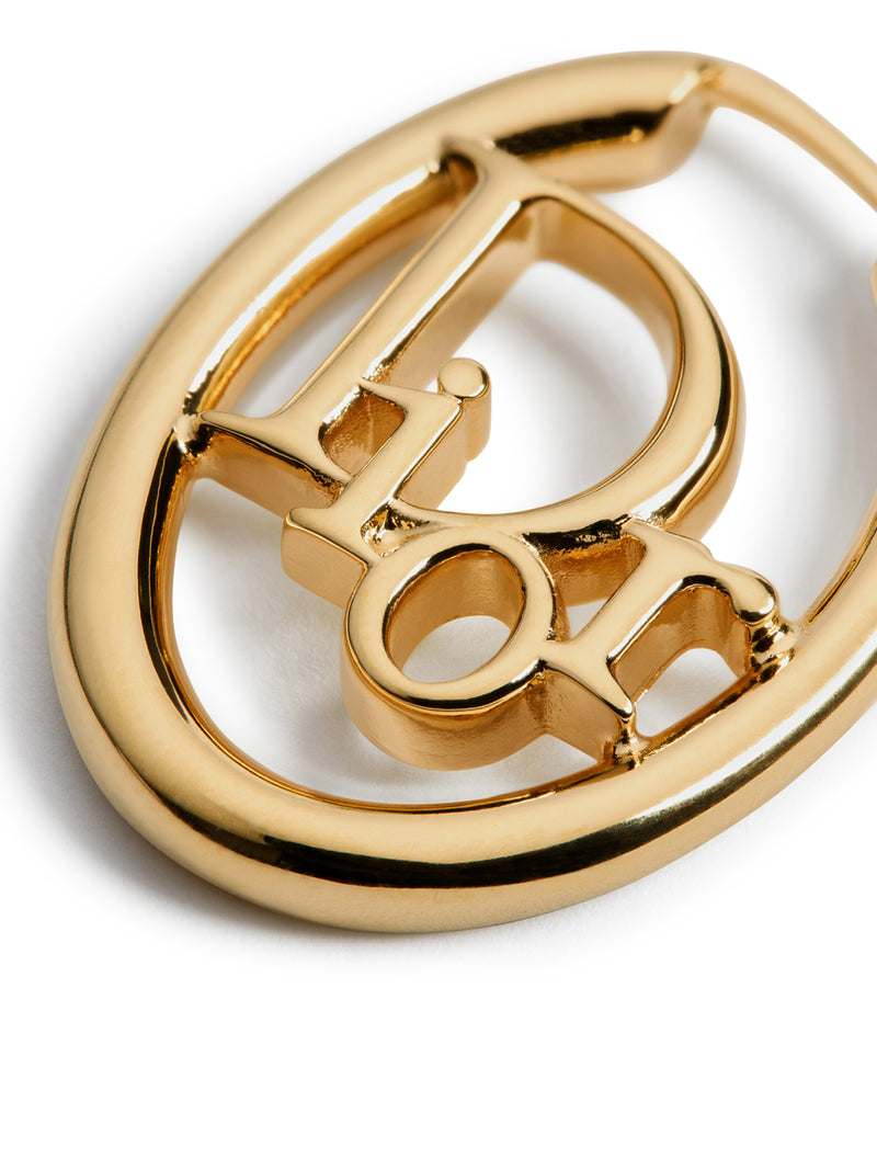 ORECCHINI A CERCHIO DIOR OBLIQUE IN METALLO CON FINITURA ORO