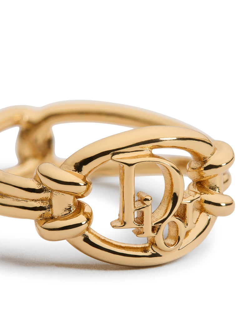 ANELLO DIOR OBLIQUO IN METALLO CON FINITURA ORO