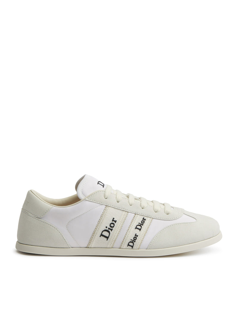 SNEAKER RIBBON IN PELLE DI VITELLO SCAMOSCIATA E TESSUTO TECNICO