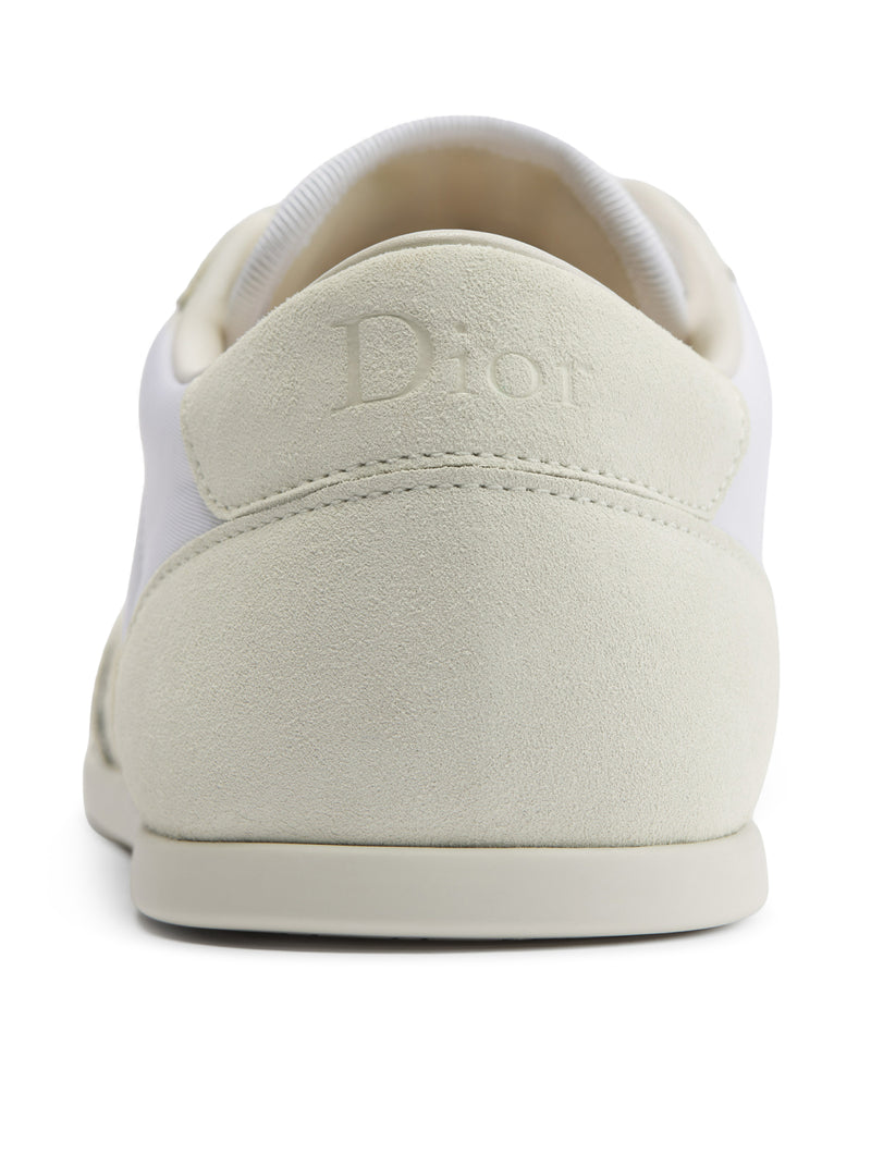 SNEAKER RIBBON IN PELLE DI VITELLO SCAMOSCIATA E TESSUTO TECNICO