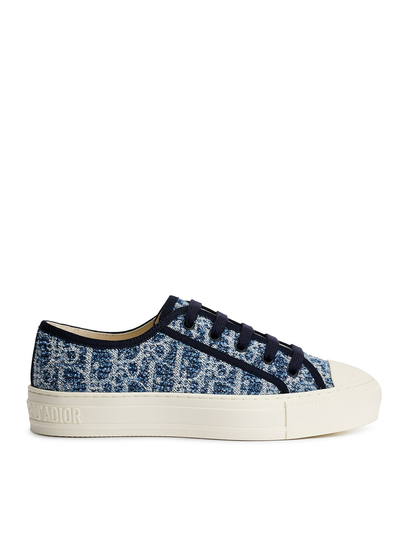 SNEAKER WALK`N DIORIVIERA IN DENIM SPUGNOSO DIOR OBLIQUE BLU