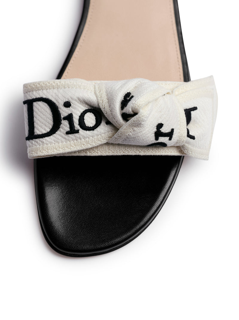 SANDALO J`ADIOR IN COTONE RICAMATO NERO