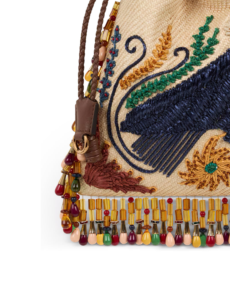 BORSA KALISPERA PICCOLA IN RAFIA CON RICAMO E PERLINE ETRO X TABBY BOOTH