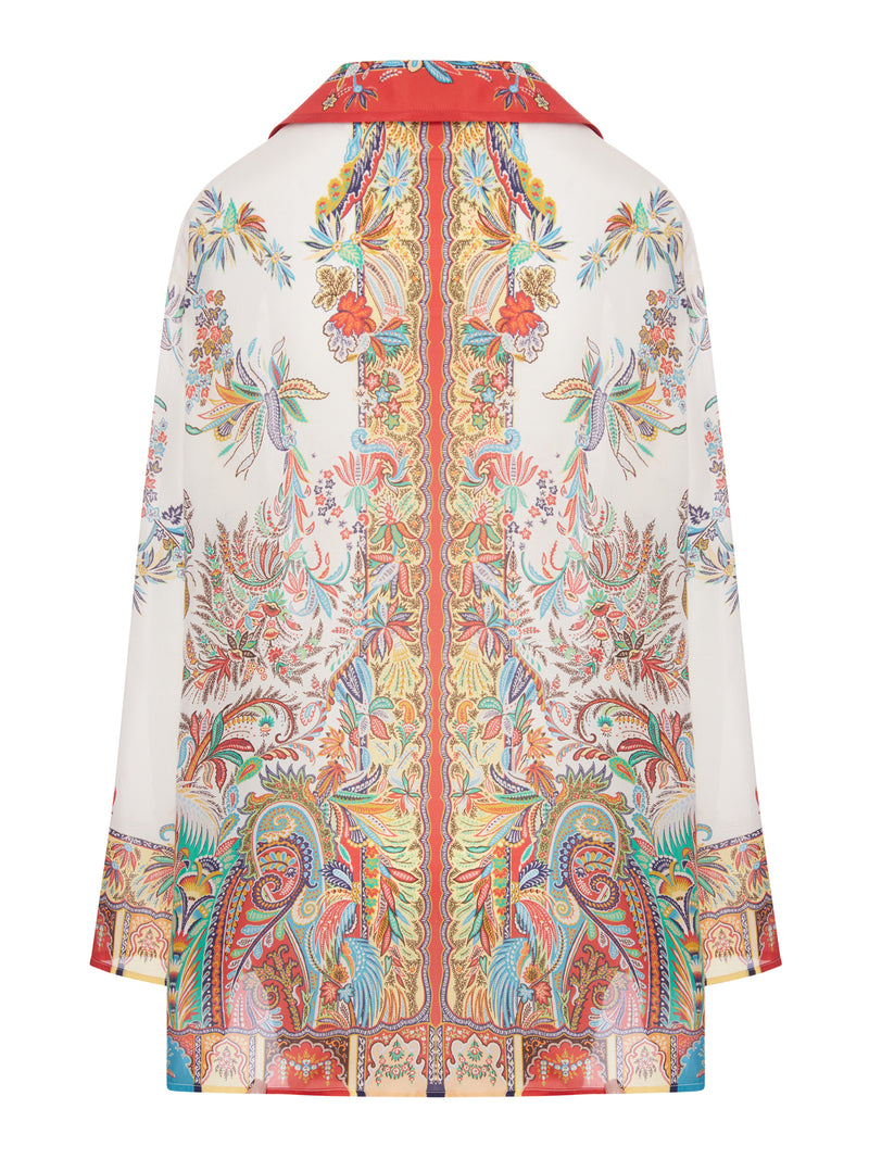 CAMICIA IN SETA STAMPATA CON MOTIVO PAISLEY
