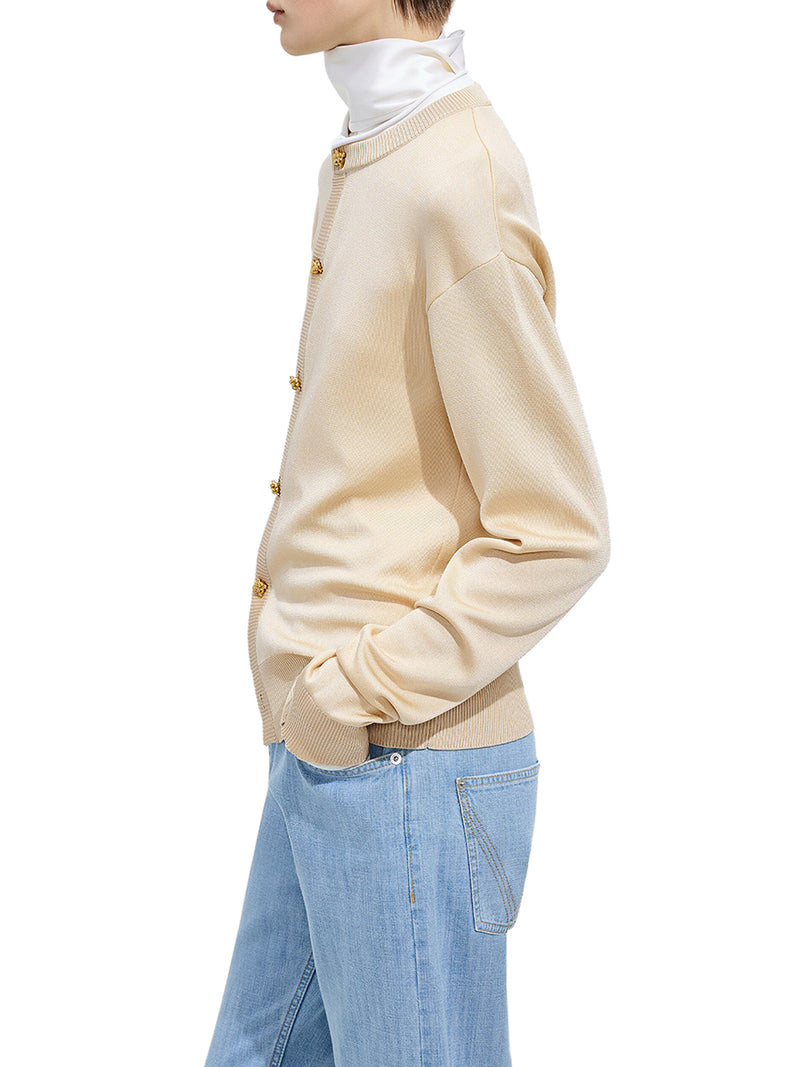 CARDIGAN IN MAGLIA DI SETA DOPPIA