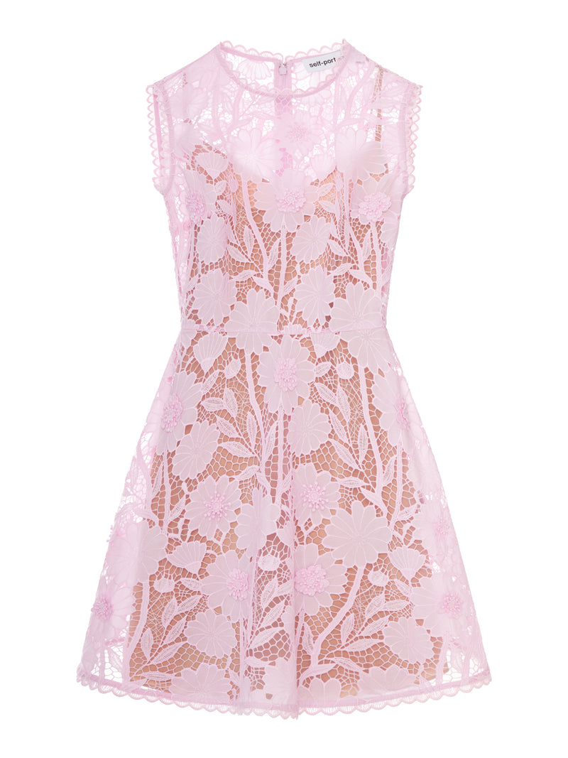 MINI ABITO ROSA IN PIZZO