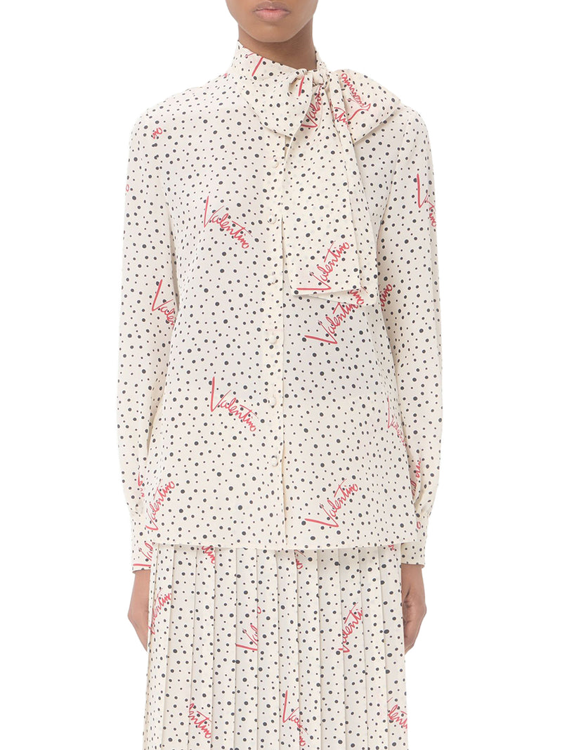 CAMICIA IN CREPE DE CHINE BOLLICINE PLUS DE POIS