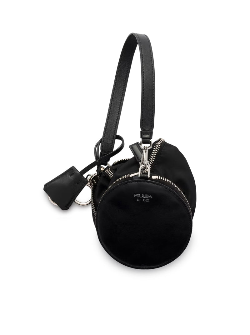 MINI BORSA RIPIEGABILE IN RE-NYLON E PELLE