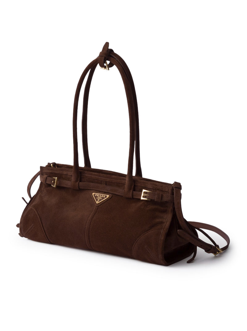 BORSA A MANO PRADA BONNIE MEDIUM IN PELLE SCAMOSCIATA