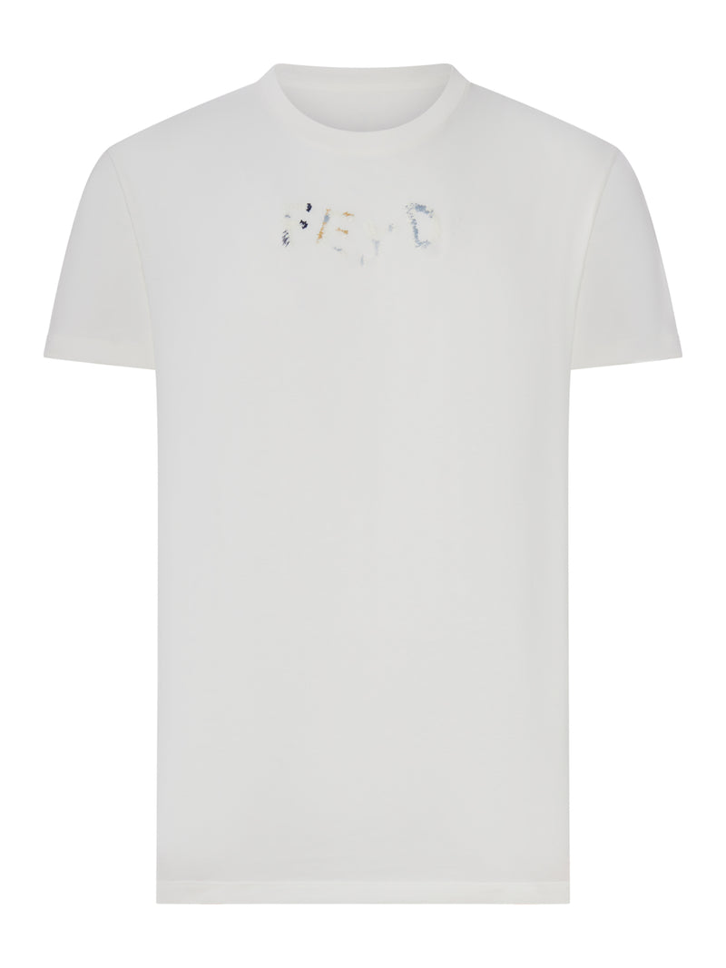 T-SHIRT IN COTONE BIANCO CON LOGO FRONTALE