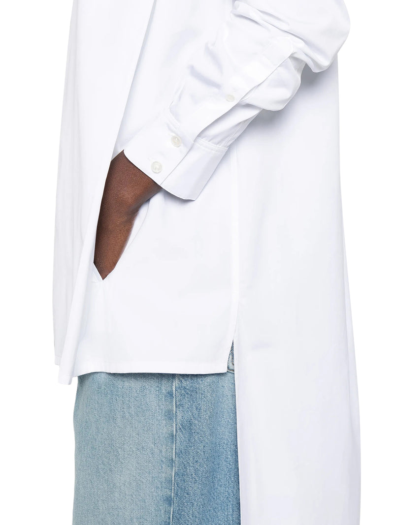 CAMICIA ASIMMETRICA IN POPELINE DI COTONE