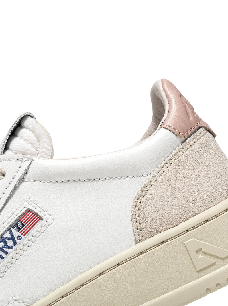 SNEAKERS MEDALIST LOW IN PELLE BIANCA E POWDER E SUEDE BEIGE