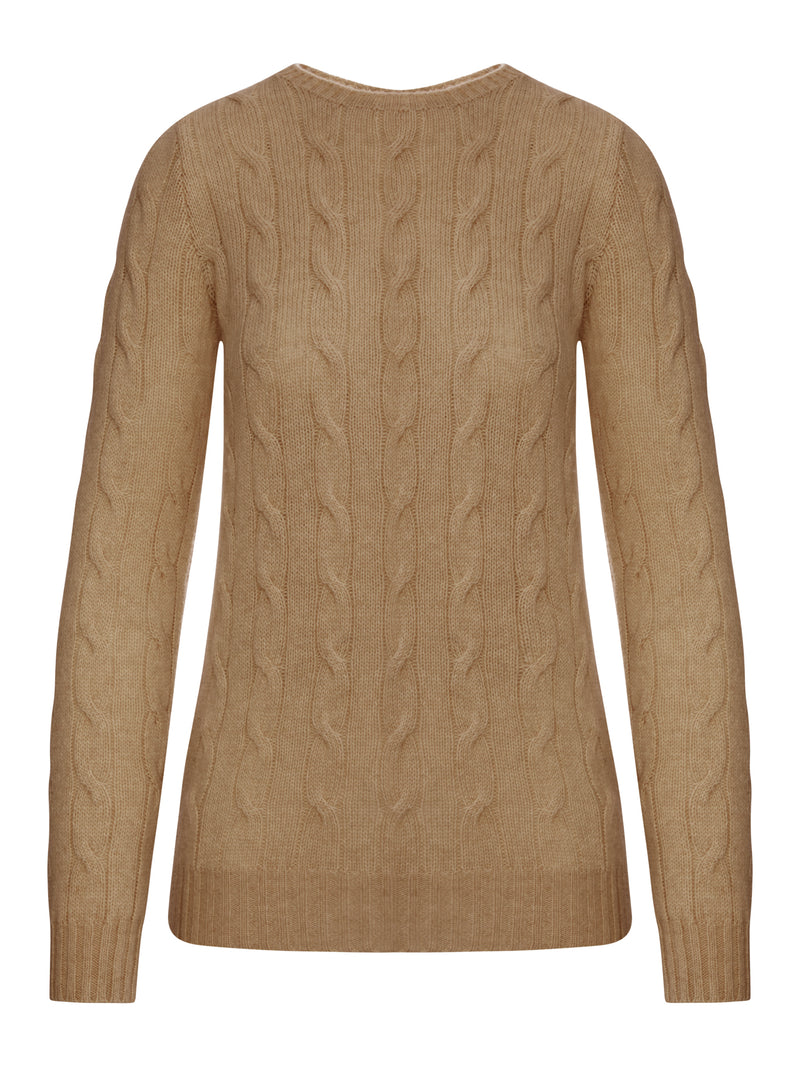 MAGLIA A GIROCOLLO IN CASHMERE A TRECCE
