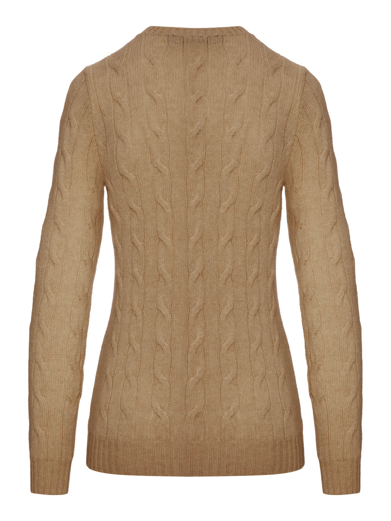 MAGLIA A GIROCOLLO IN CASHMERE A TRECCE