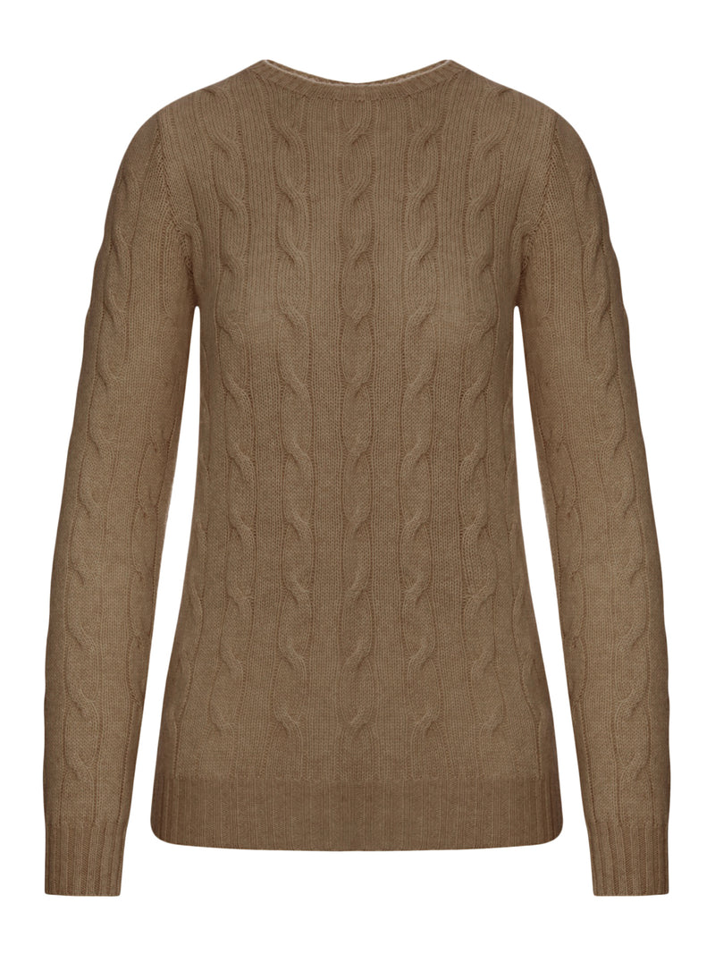 MAGLIA A GIROCOLLO IN CASHMERE A TRECCE