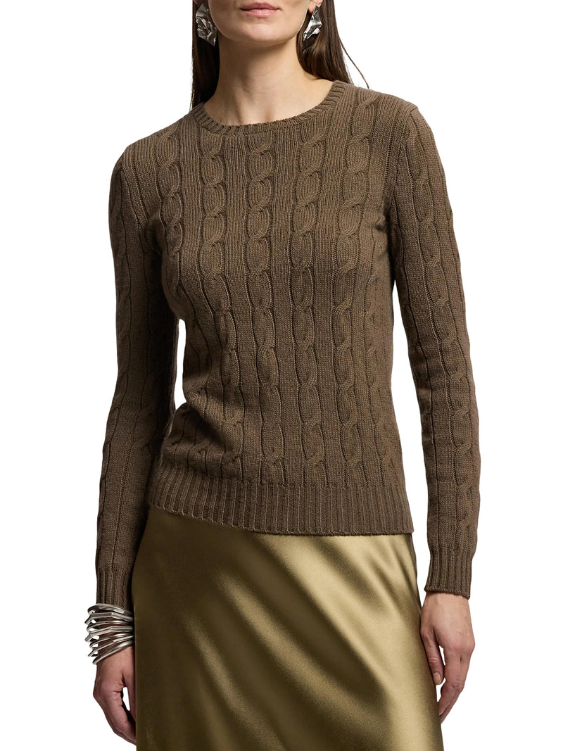 MAGLIA A GIROCOLLO IN CASHMERE A TRECCE