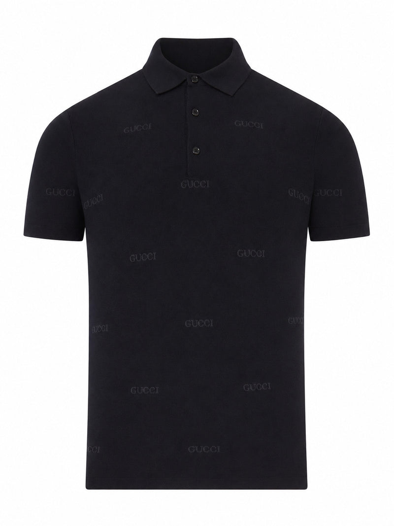 POLO IN LANA E SETA JACQUARD