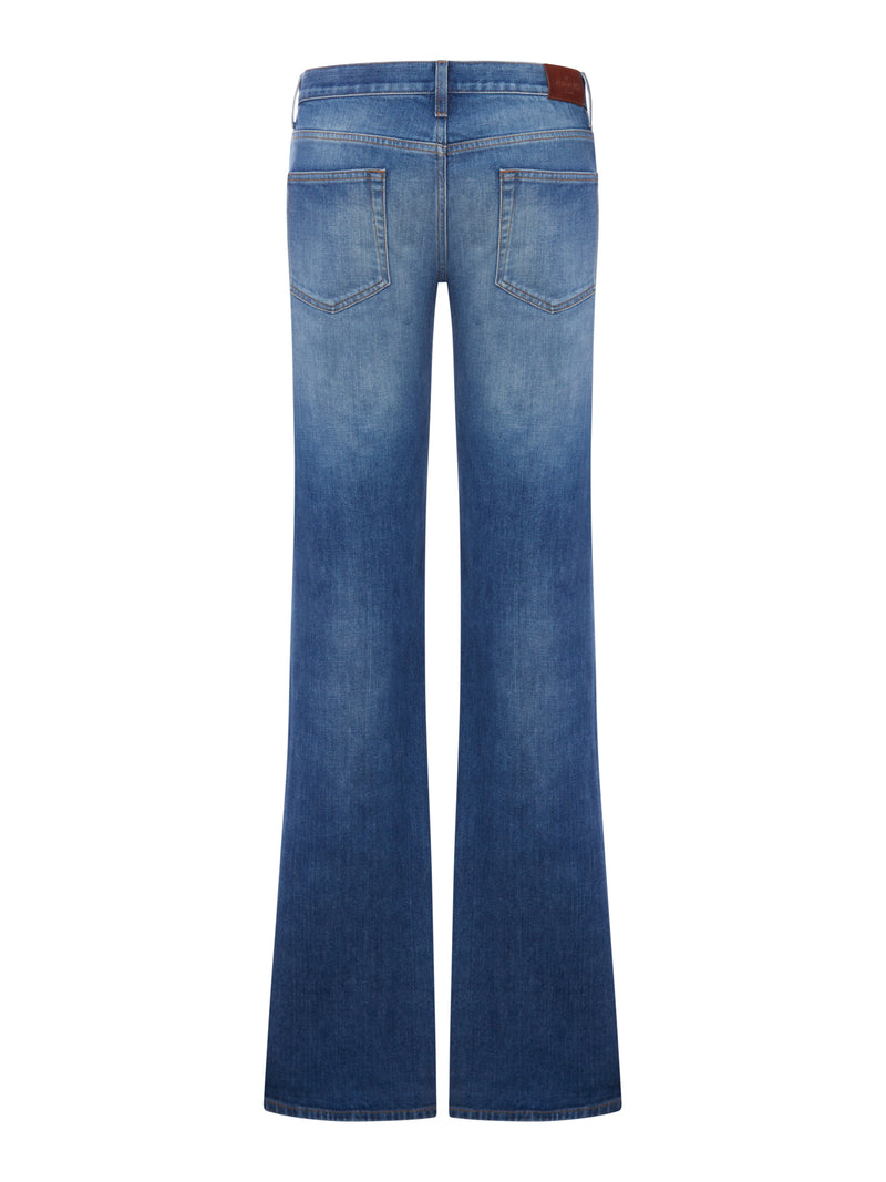 JEANS IN COTONE STRETCH CON MORSETTO