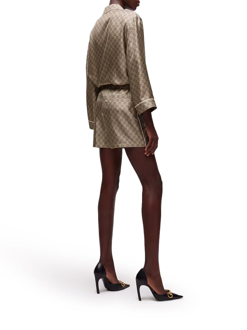 SHORTS IN TWILL DI SETA STAMPATI