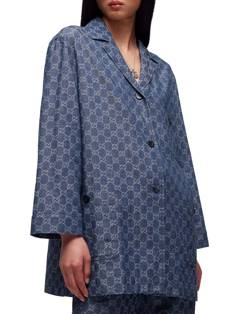 GIACCA IN DENIM DI COTONE GG JACQUARD