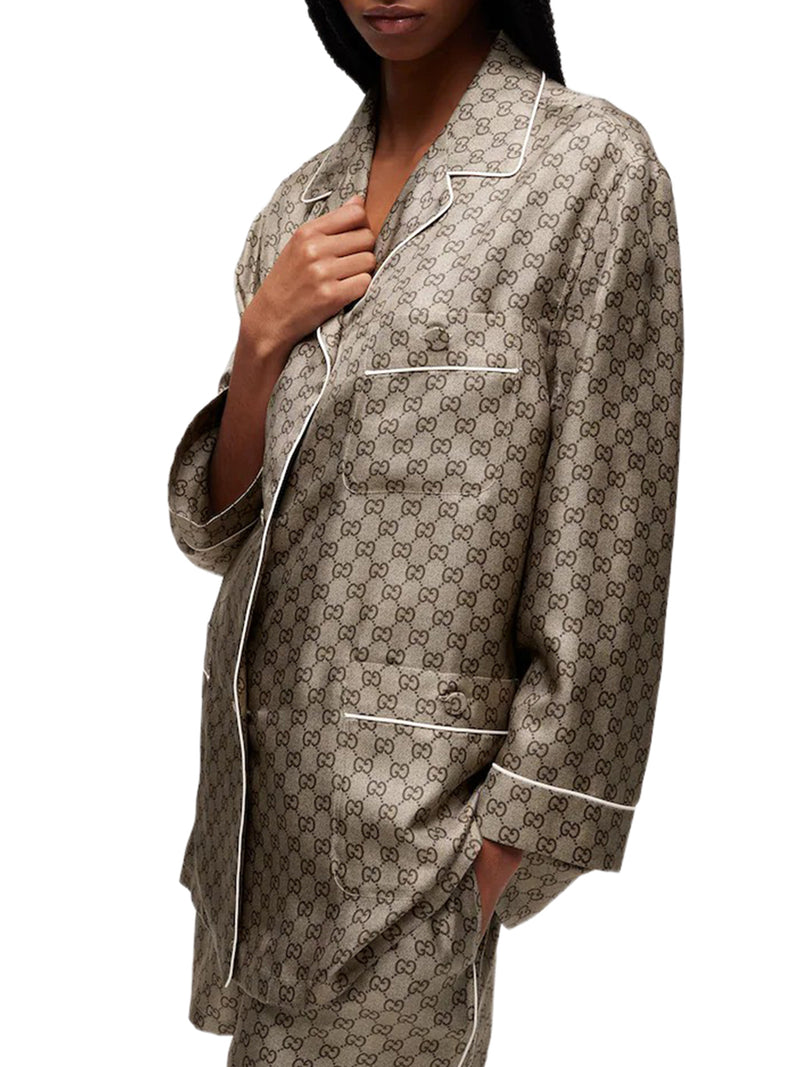 CAMICIA IN TWILL DI SETA STAMPATA